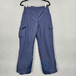 Columbia Snow Pants Youth 14/16 Blue Insulated Cargo Ski Winter Nylon
